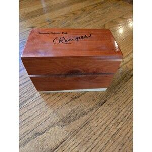 Vtg Yosemite National Park Wooden Recipe Box w/ Note Cards 6"x4" Beautiful